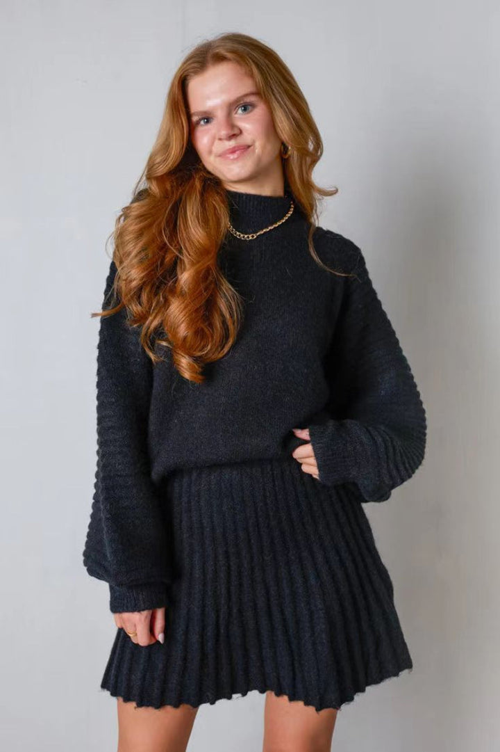 Pebbles | Long Sleeve Sweater and Mini Skirt Set for Women