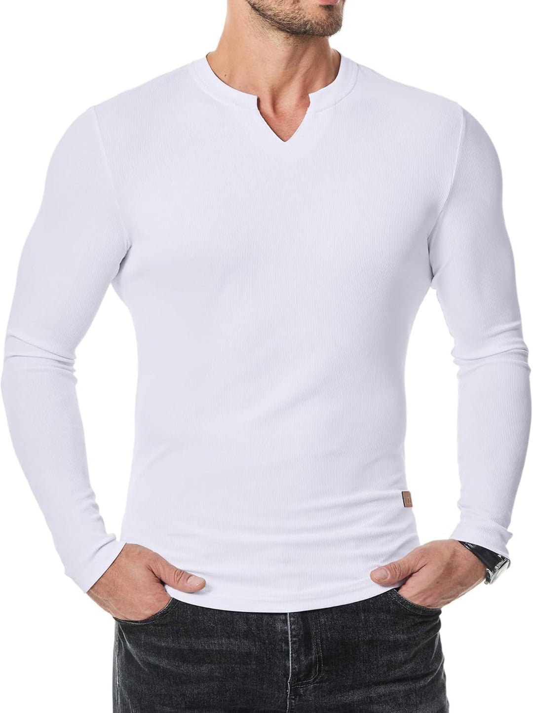 Elias | Athletic Ribbed Longline Top with Sculpted Fit for Men