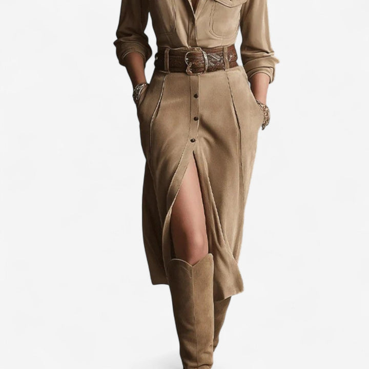 Cathy Belted Shirt Dress