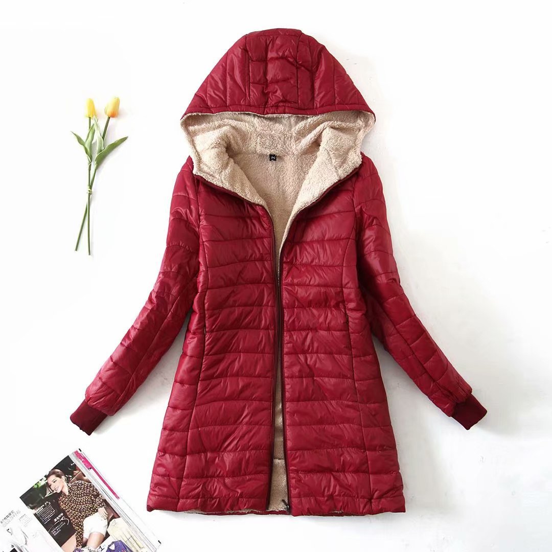 Vicky | Fleece Lined Longline Puffer Jacket with Cushioned Feel for Women