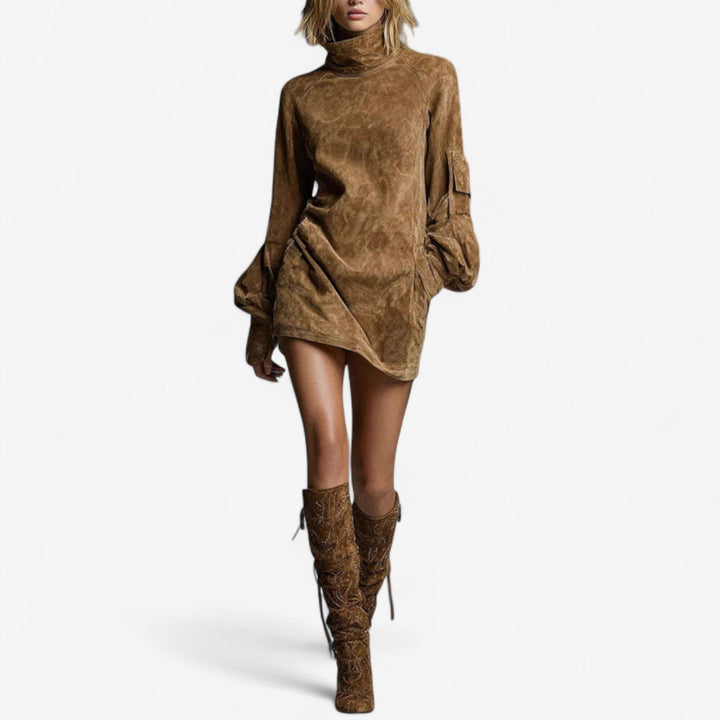 Tania Mini Dress With High Neck