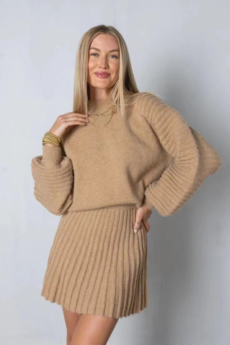 Pebbles | Long Sleeve Sweater and Mini Skirt Set for Women