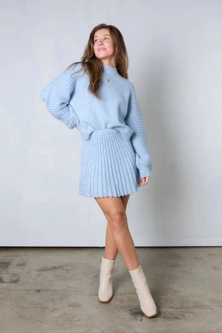 Pebbles | Long Sleeve Sweater and Mini Skirt Set for Women