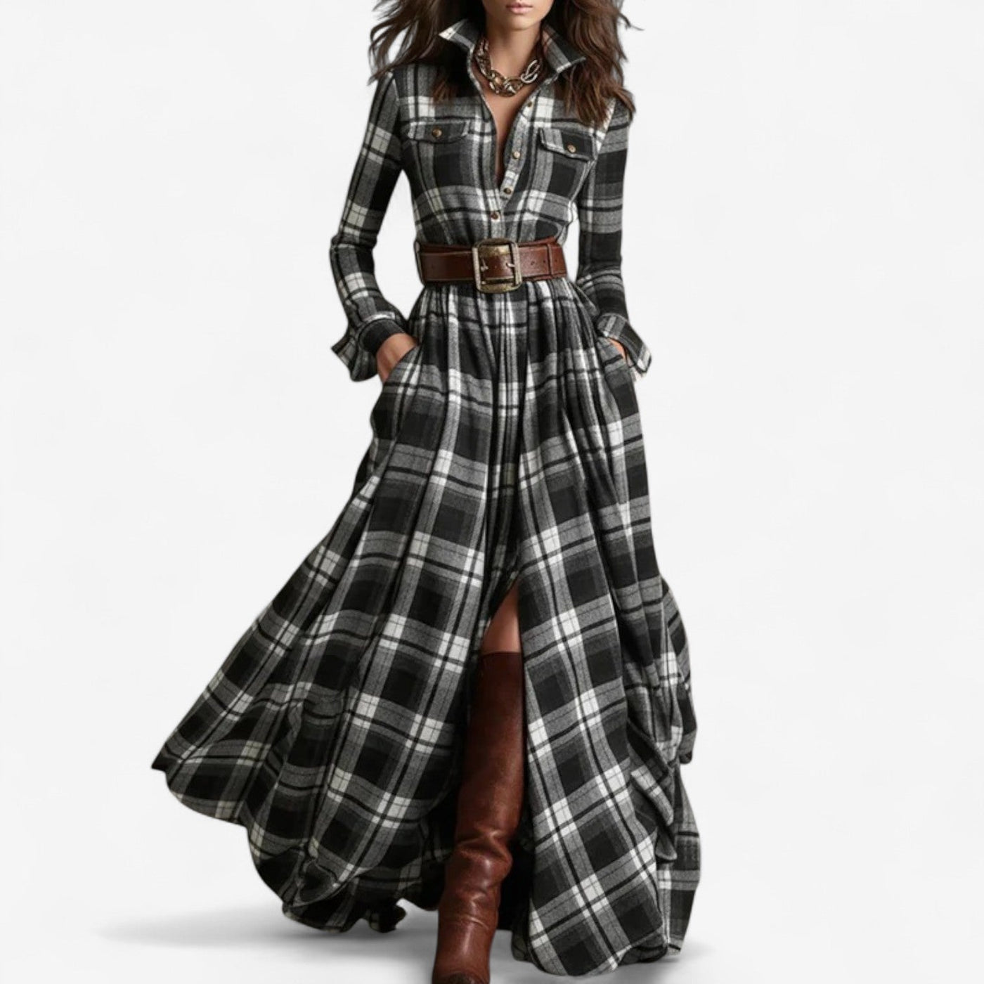 Timeless Checkered Maxi Barboteau