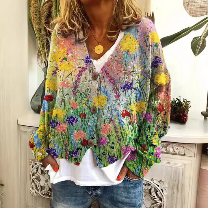 Ailish | Boho Patterned Cardigan with Vibrant Colour Blend for Women