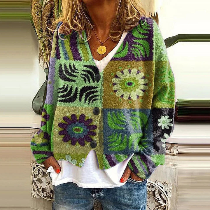 Ailish | Boho Patterned Cardigan with Vibrant Colour Blend for Women