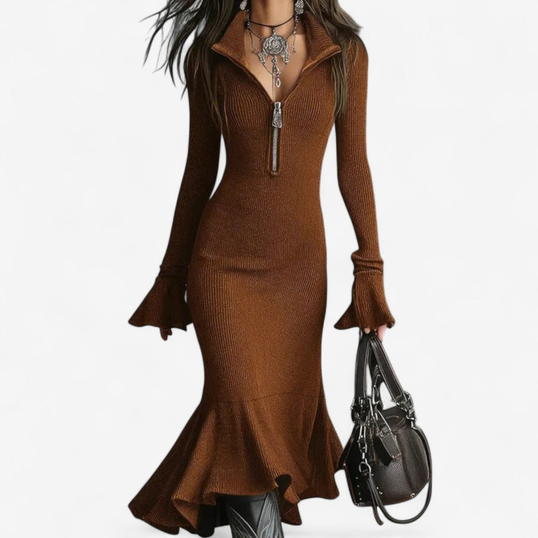 Maud Zip-Neck Dress