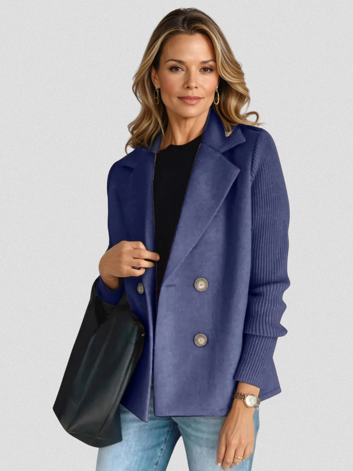 Eva | Knit Blazer with Structured Double Breasted Front for Women