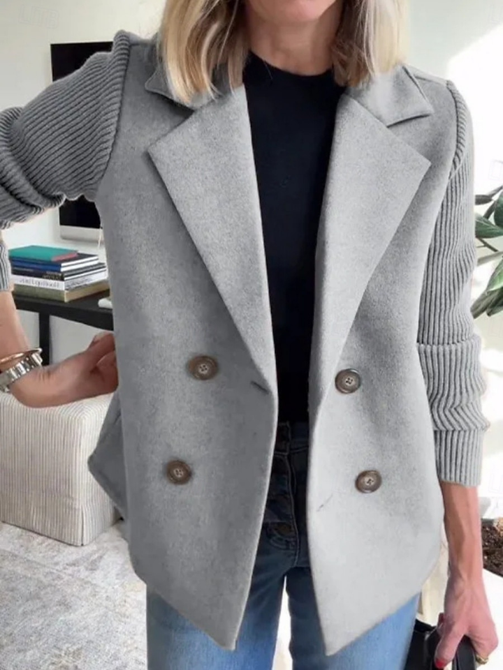 Eva | Knit Blazer with Structured Double Breasted Front for Women