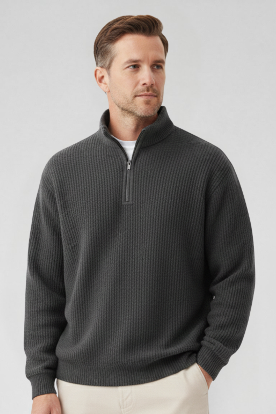 Everett | Knit Quarter Zip Sweater with Timeless Clean Look for Men