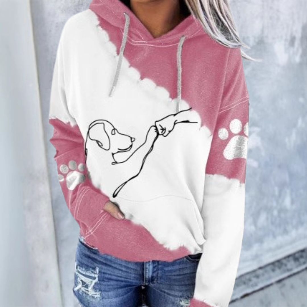 Furever | Pet Graphic Hoodie with Artistic Illustrated Design for Women