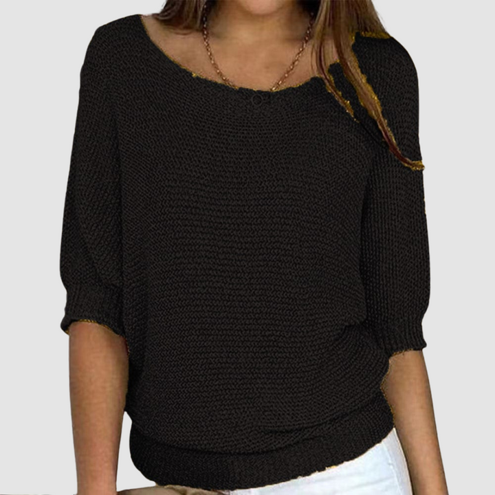 Yvette | Soft Knit Sweater with Relaxed Drape for Women