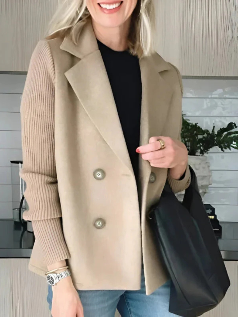 Eva | Knit Blazer with Structured Double Breasted Front for Women