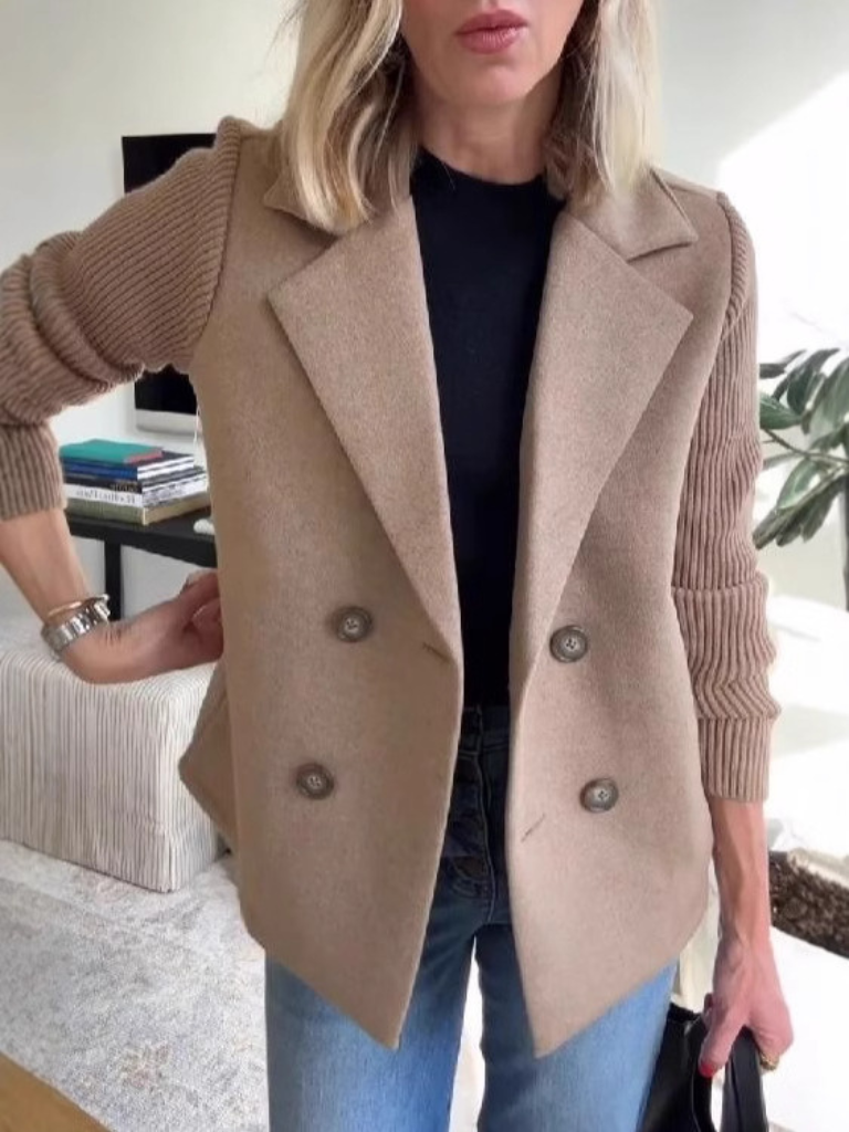 Eva | Knit Blazer with Structured Double Breasted Front for Women