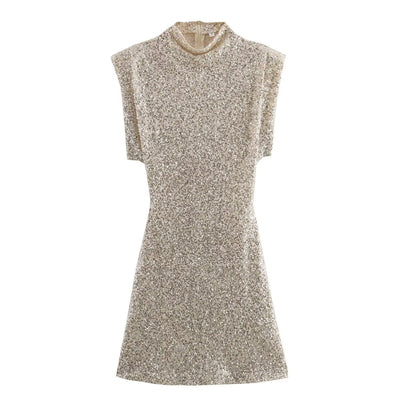Halle - Sequin Slim Fit O-Neck Mini Dress