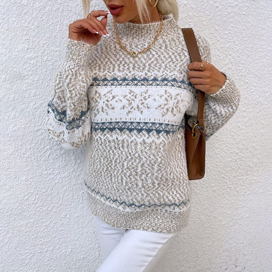 Melanie | Icelandic Style Sweater with Vibrant Colour Pattern for Women