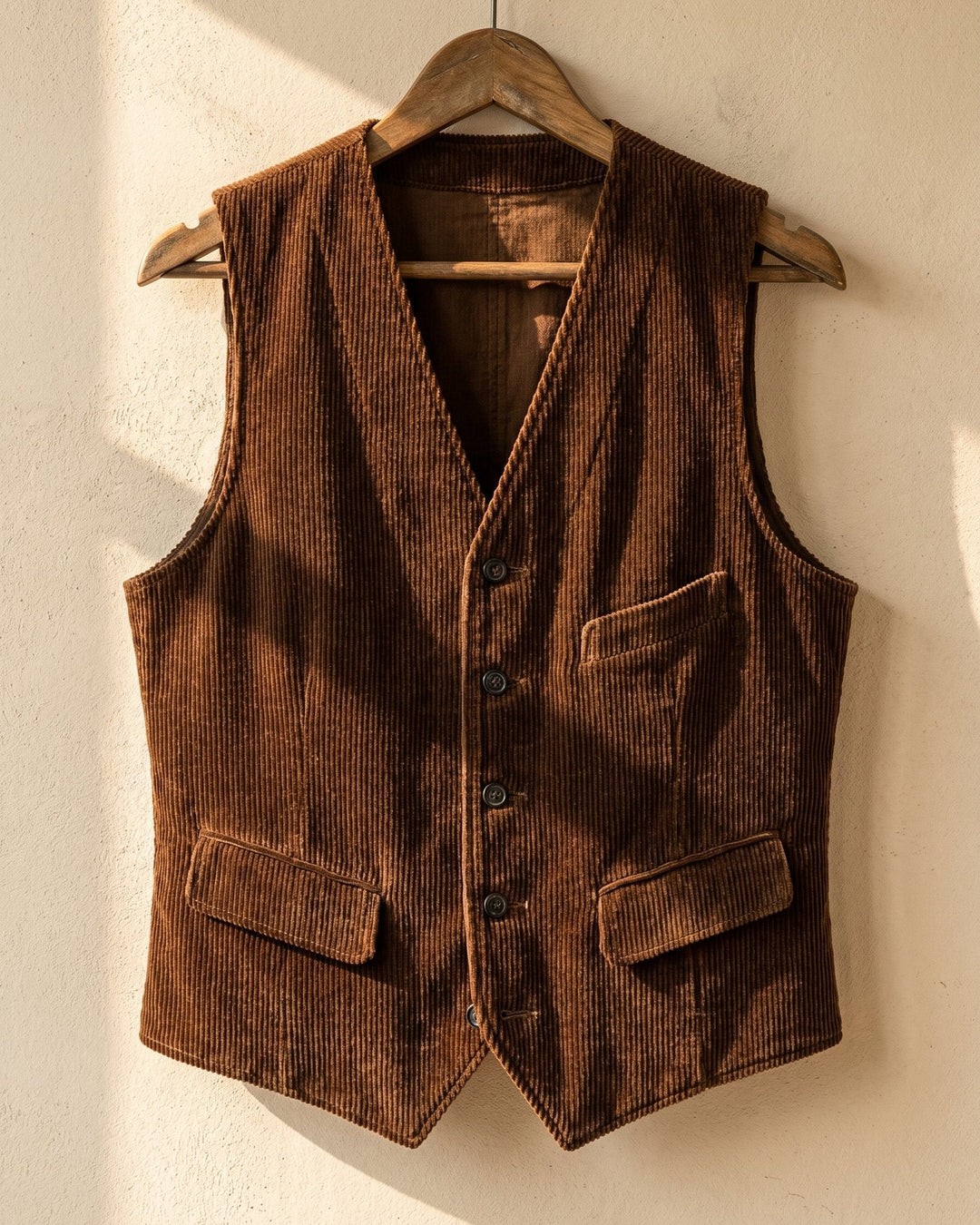 Giorgio | Wide Wale Corduroy Vest with Notch Lapel for Men
