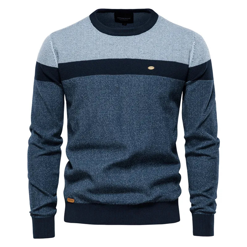 Norwin | Crewneck Knit Sweater in Soft Stretch Cotton for Men