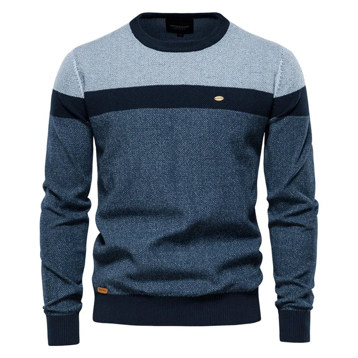 Norwin | Crewneck Knit Sweater in Soft Stretch Cotton for Men