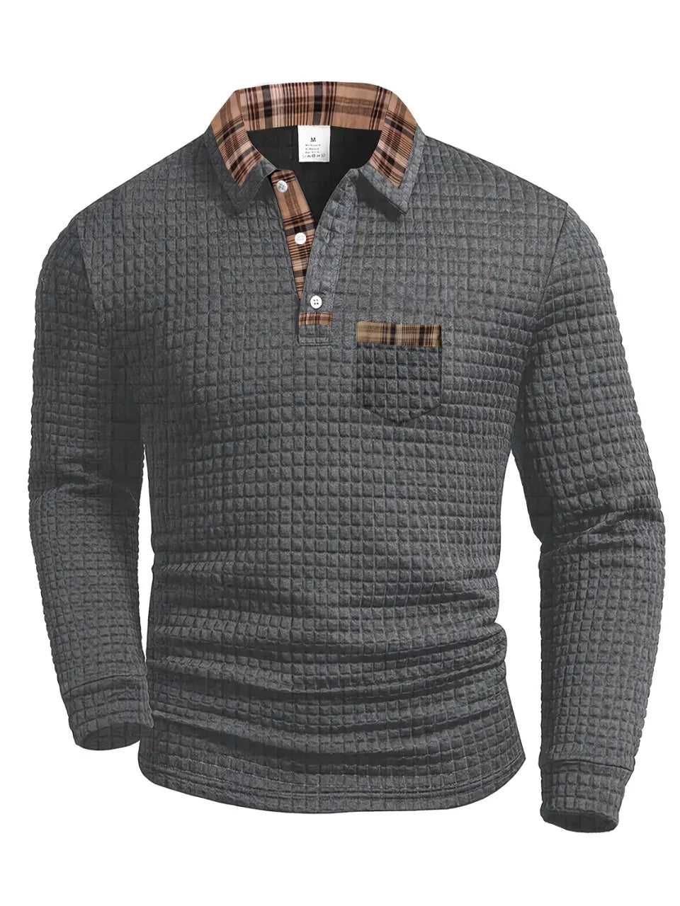 Cason | Refined Knit Polo Sweater with Textured Weave for Men