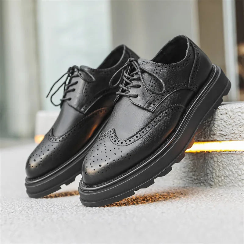 Alessio | Classic Derby Shoes with Refined Leather Finish for Men