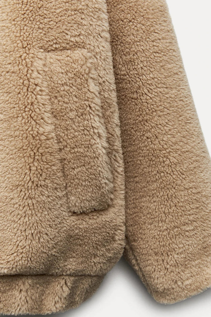 Adelaide | Teddy Faux Fur Coat with Drop Shoulder Drape for Women