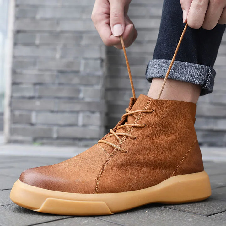 Parker | Leather Shoes with Ankle Height Profile and Cushioned Sole for Men