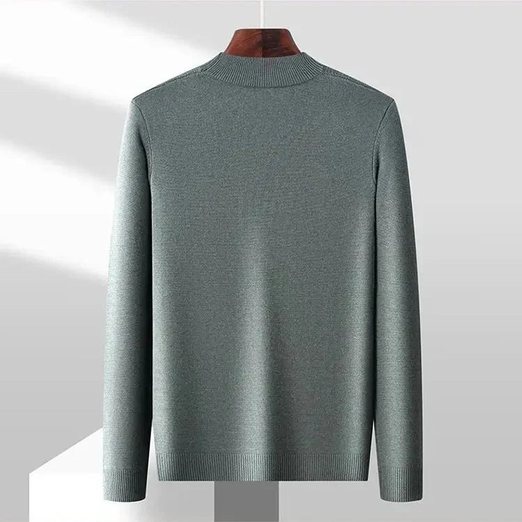 Harriden | Jacquard Knit Sweater with Ribbed Mock Neck for Men