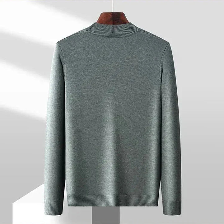 Harriden | Jacquard Knit Sweater with Ribbed Mock Neck for Men