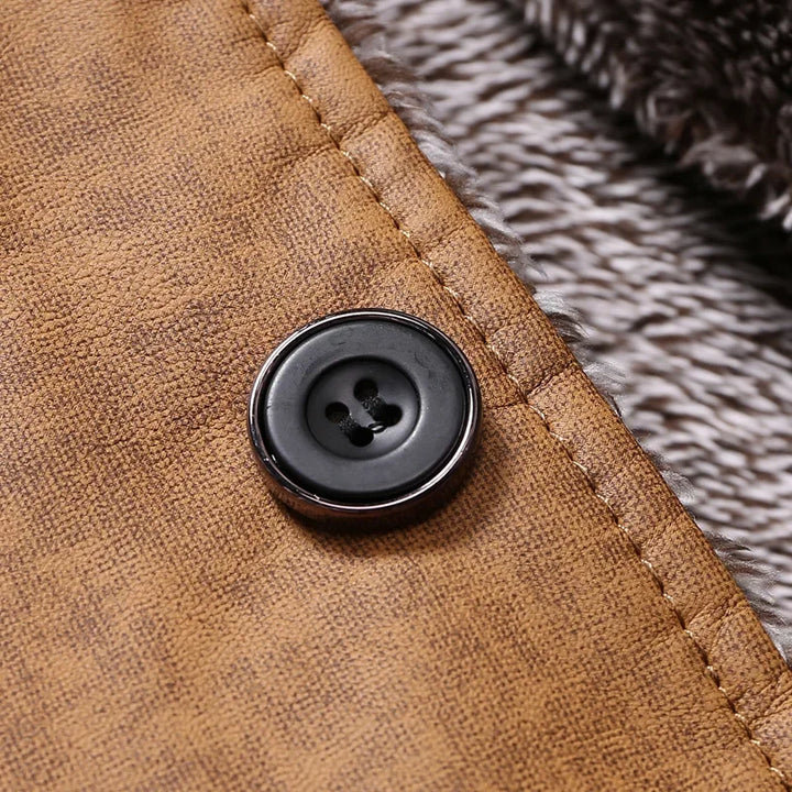 Marston | Suede Lined Winter Coat with Rugged Structure for Men