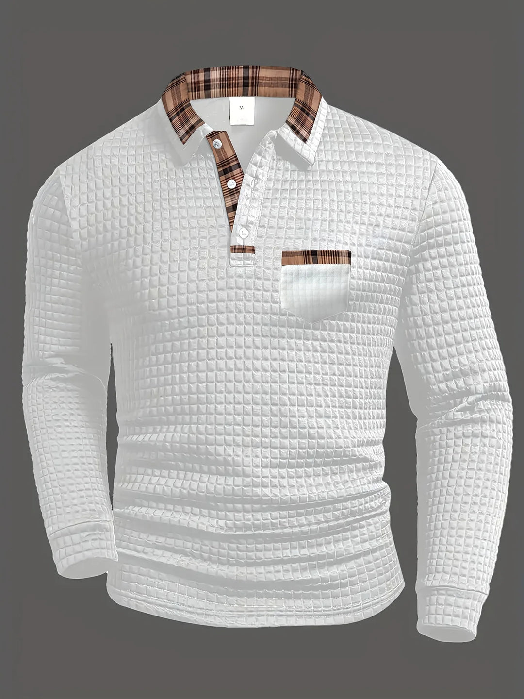 Cason | Refined Knit Polo Sweater with Textured Weave for Men