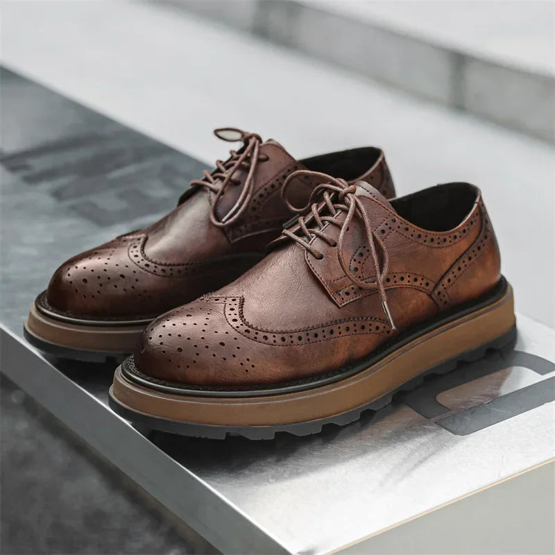 Alessio | Classic Derby Shoes with Refined Leather Finish for Men