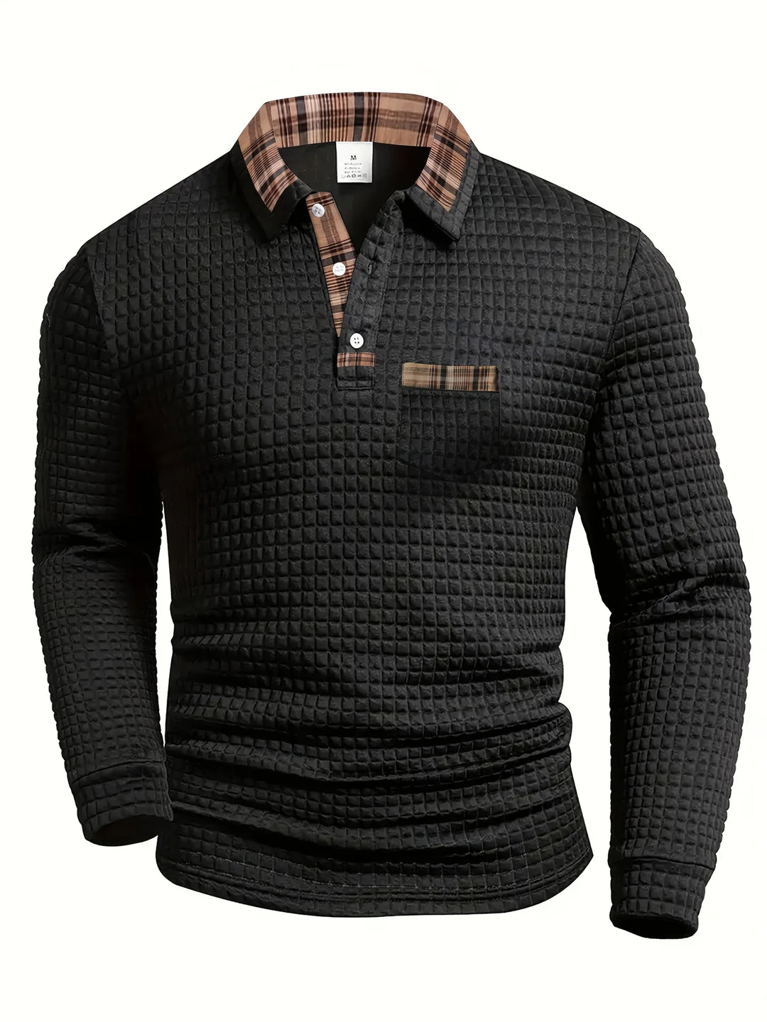 Cason | Refined Knit Polo Sweater with Textured Weave for Men