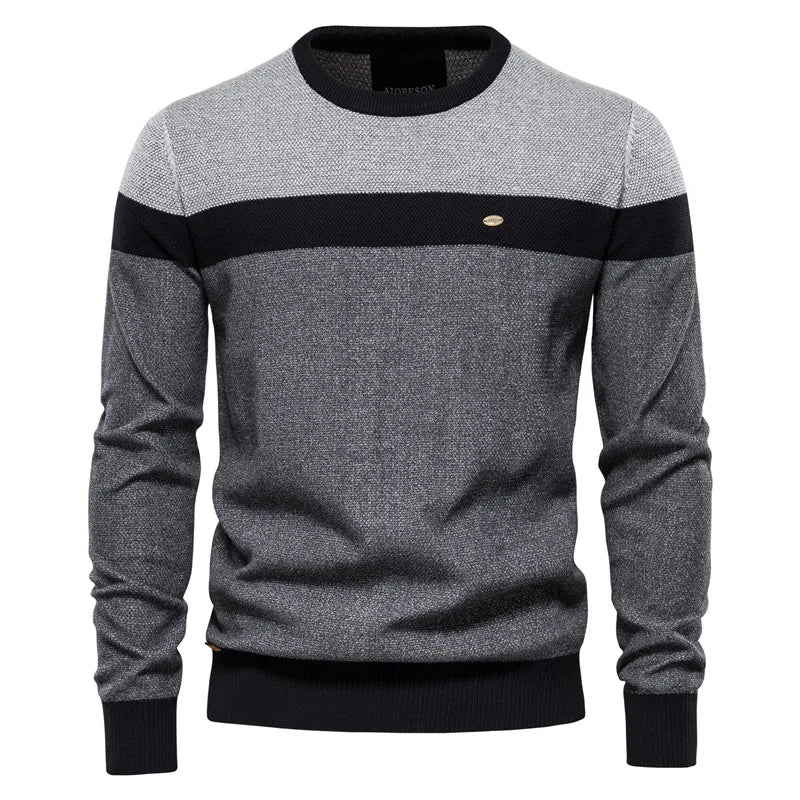 Norwin | Crewneck Knit Sweater in Soft Stretch Cotton for Men