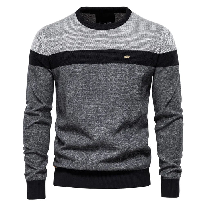 Norwin | Crewneck Knit Sweater in Soft Stretch Cotton for Men