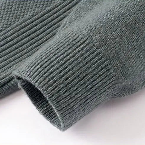 Harriden | Jacquard Knit Sweater with Ribbed Mock Neck for Men