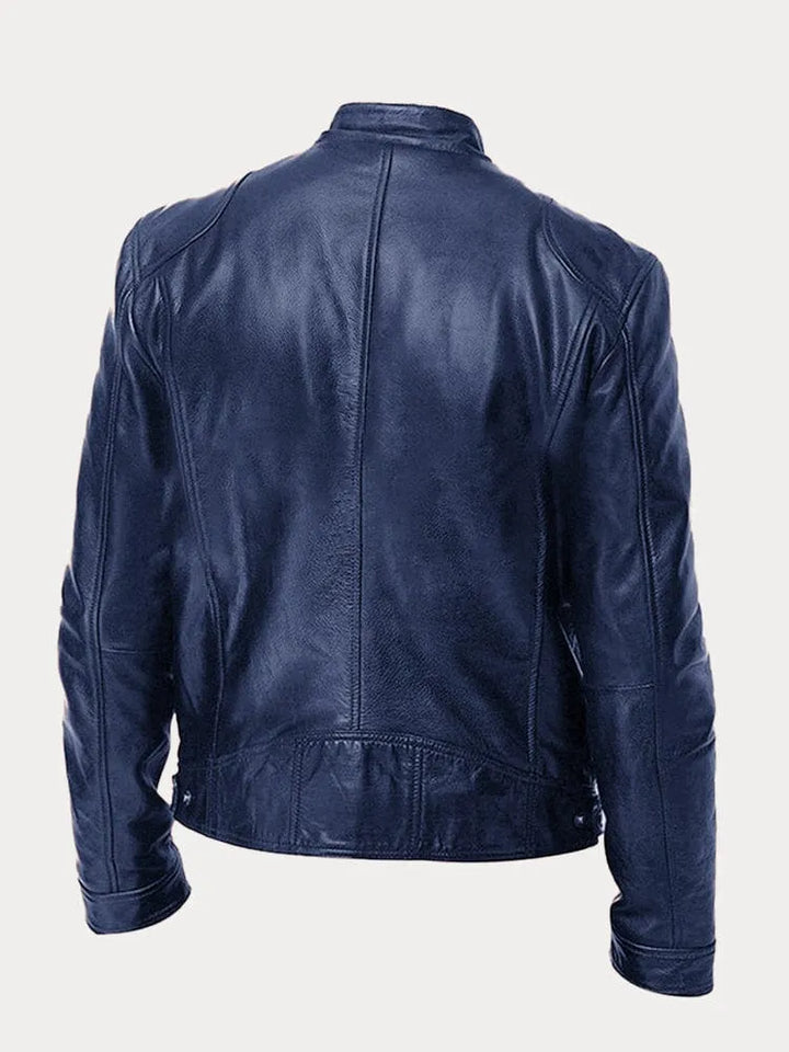 Phineas | Biker Jacket with Stand Collar and Zip Pockets for Women