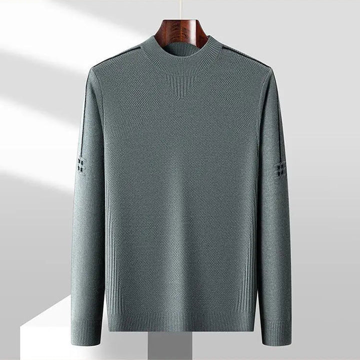 Harriden | Jacquard Knit Sweater with Ribbed Mock Neck for Men