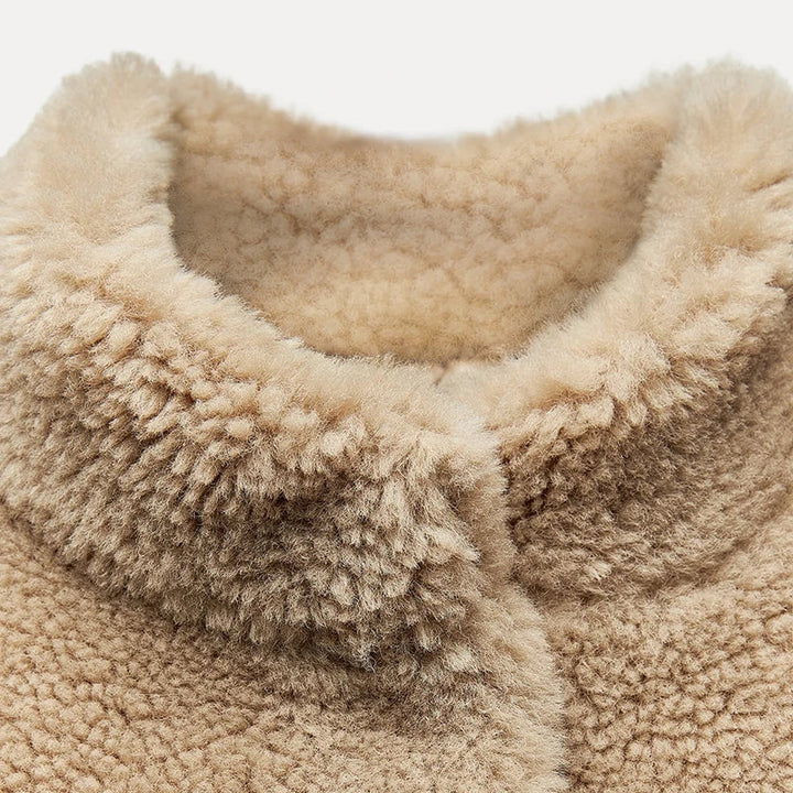 Adelaide | Teddy Faux Fur Coat with Drop Shoulder Drape for Women