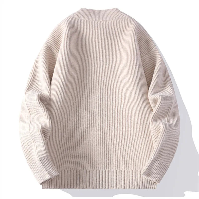 Archer | Ribbed Knit Jacket with Zip Front and Roomy Pockets for Men
