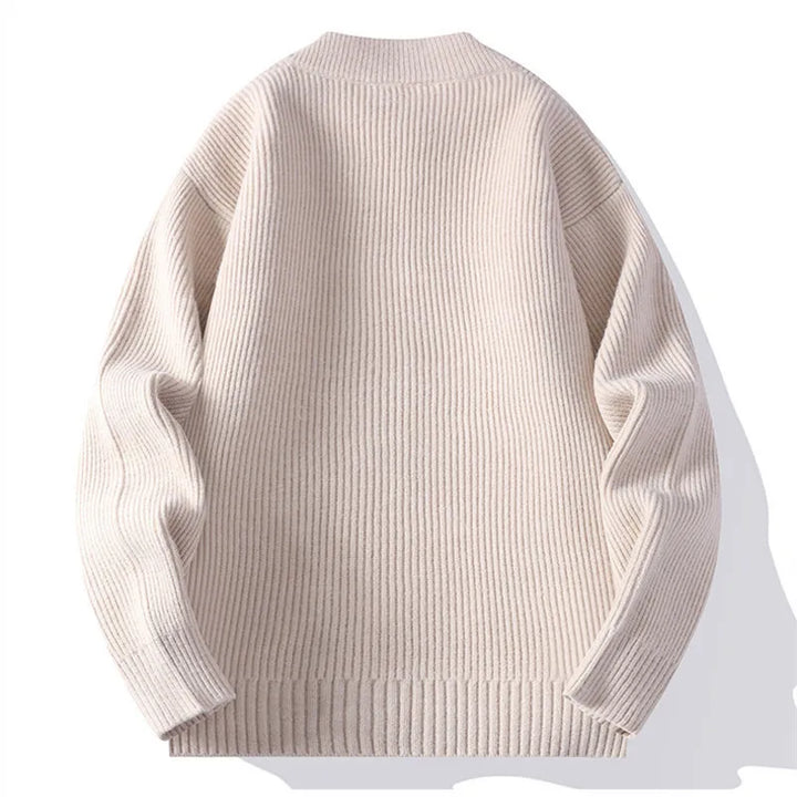 Archer | Ribbed Knit Jacket with Zip Front and Roomy Pockets for Men