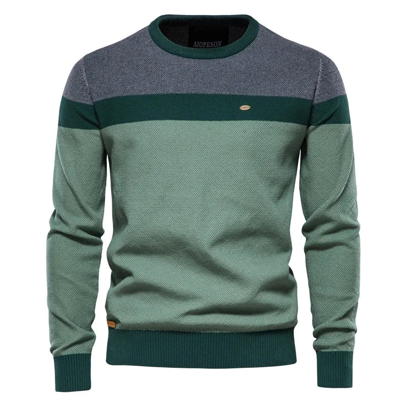 Norwin | Crewneck Knit Sweater in Soft Stretch Cotton for Men