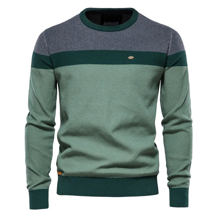 Norwin | Crewneck Knit Sweater in Soft Stretch Cotton for Men