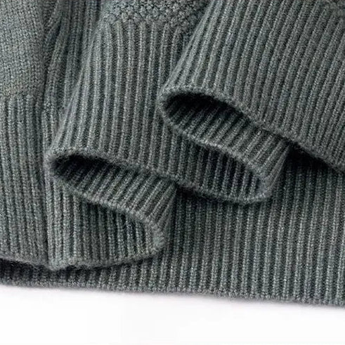Harriden | Jacquard Knit Sweater with Ribbed Mock Neck for Men