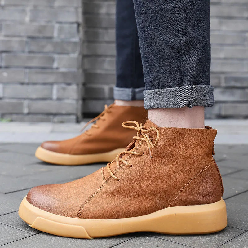 Parker | Leather Shoes with Ankle Height Profile and Cushioned Sole for Men