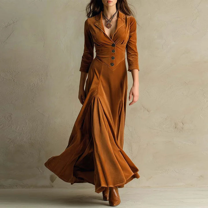 Mirella - Flowing Velvet Maxi Dress