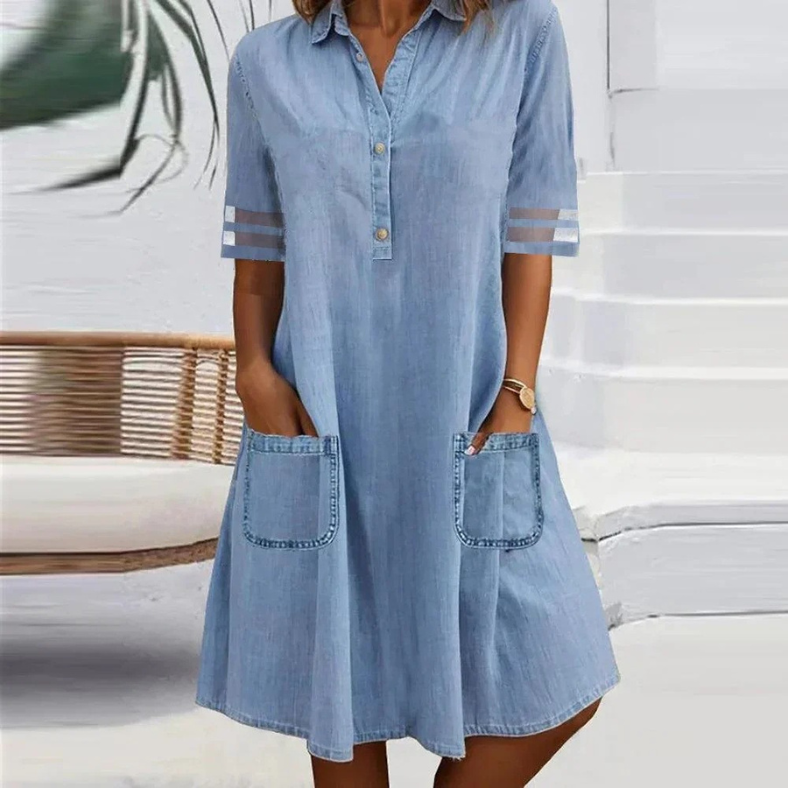 Jill - Mini Summer Denim-Look Dress
