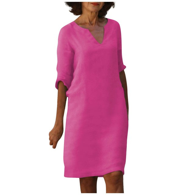 Helene - Elegant Dress With A V-Neck