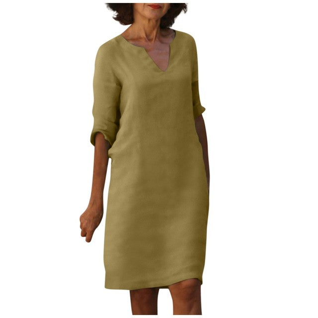 Helene - Elegant Dress With A V-Neck