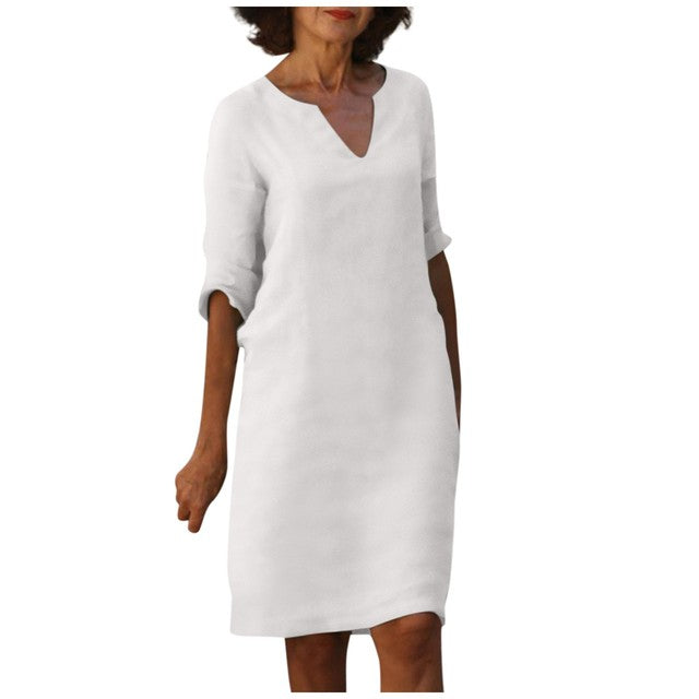 Helene - Elegant Dress With A V-Neck